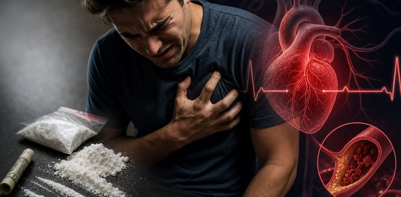 Cocaína pode causar infarto em jovens? Riscos e sinais de alerta